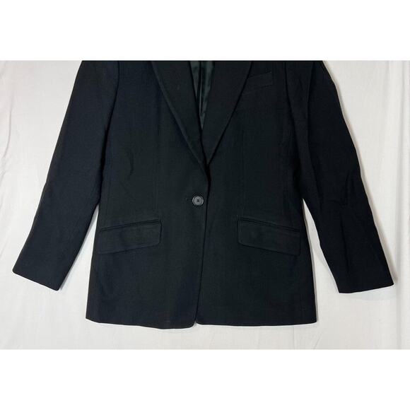 Vintage Talbots 100% Pure New Wool Blazer Size 6 Petite Single Button Black - Picture 4 of 13